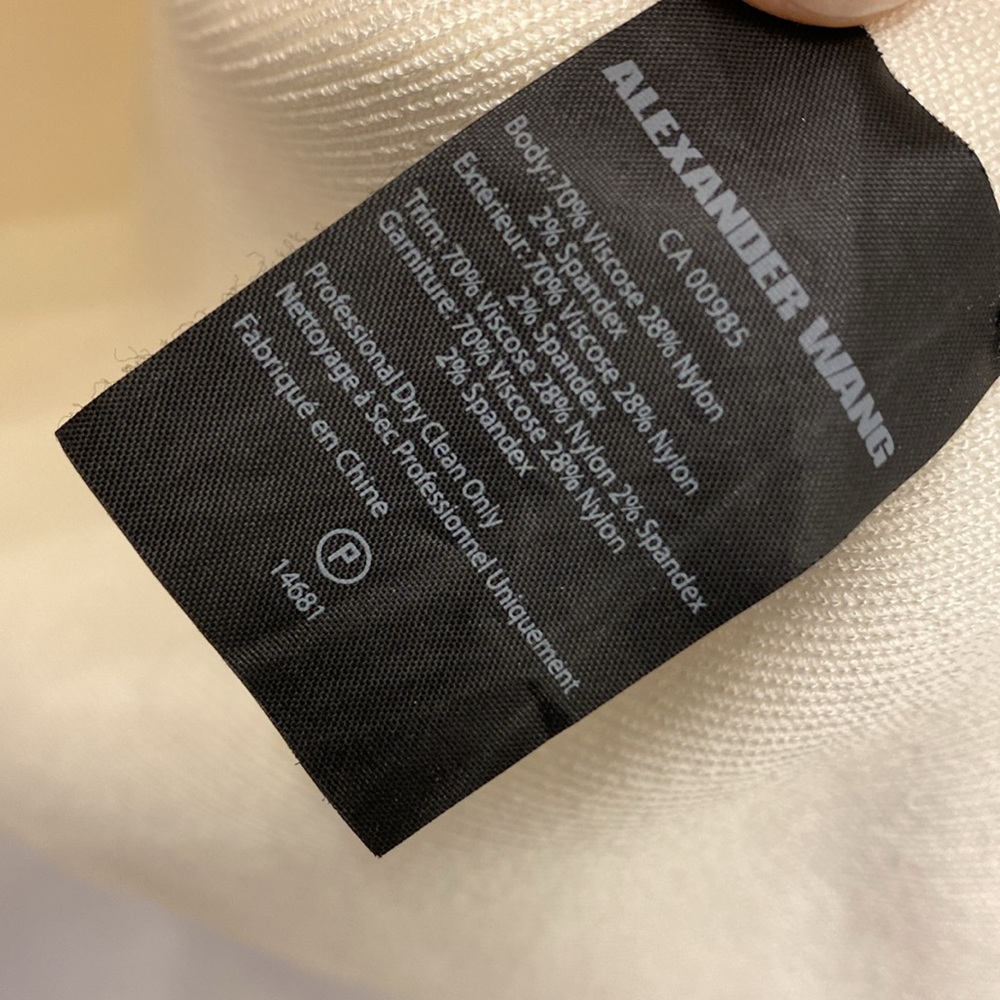 ALEXANDER WANG Cream Bodycon Peplum Sleeveless Top Cutout Buckle Back Detail - Picture 3 of 9